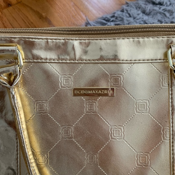 BCBGMAXAZRIA Gold Duffle Bag - Picture 2 of 8
